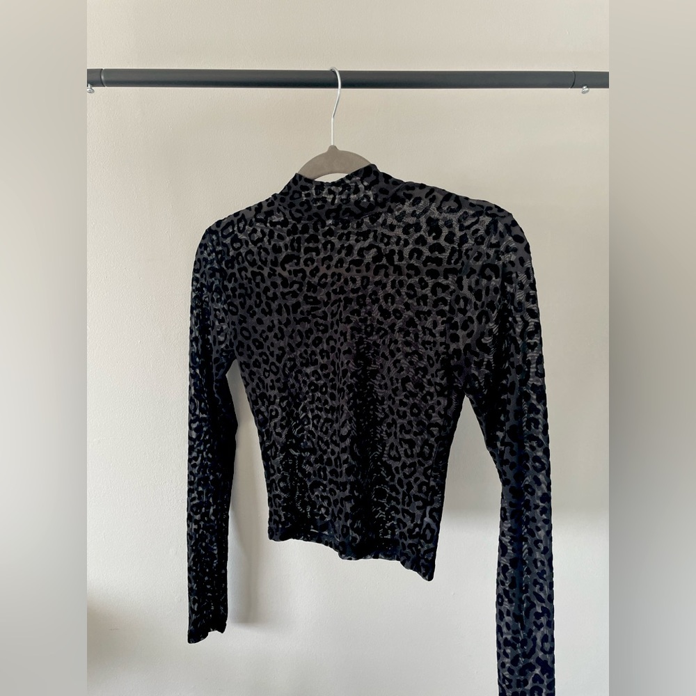 Mesh Leopard Black Long Sleeve
